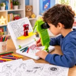 کودک در حال استفاده از سوپر گراف برای نقاشی